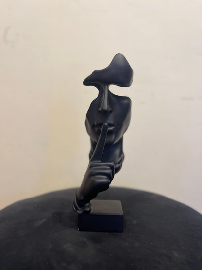 Large Silent Thinker Face Ceramic Sculpture – Elegant Home & Office Decor